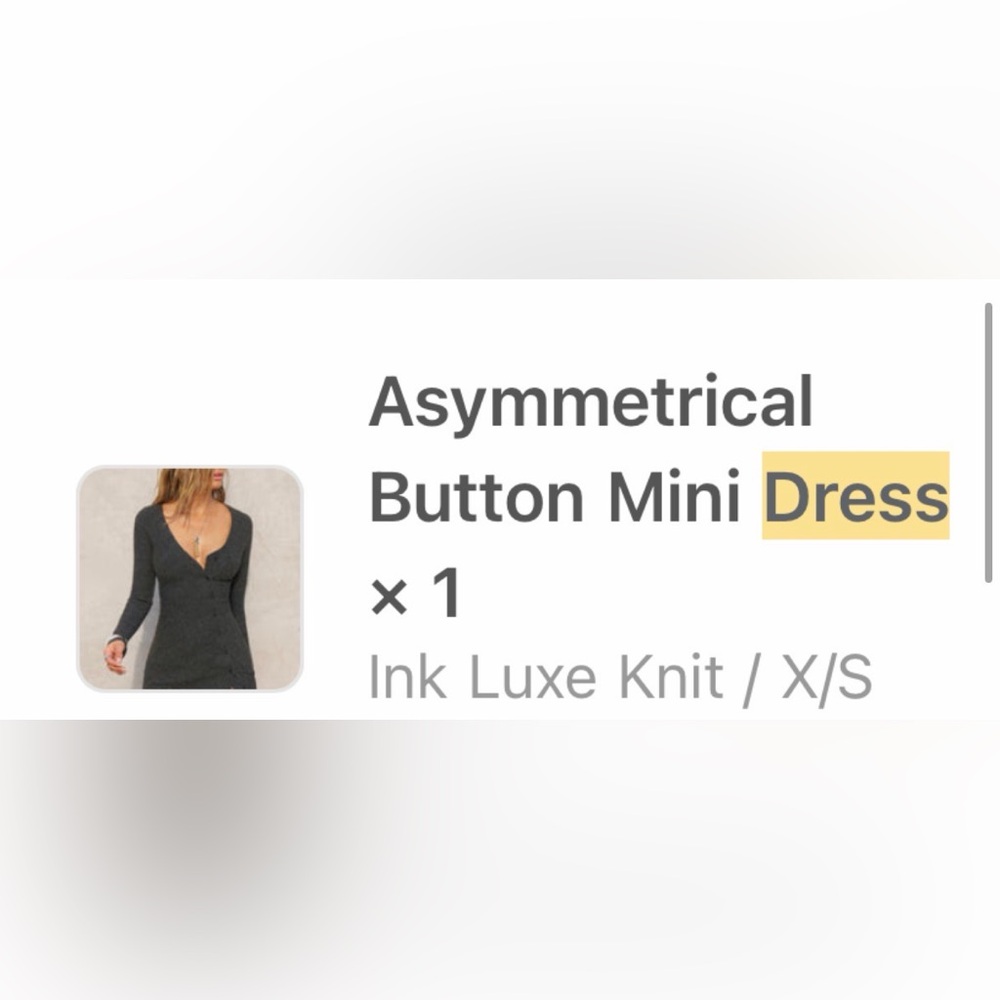 Joah Brown Asymmetrical Button Mini Dress (Ink Luxe Knit)